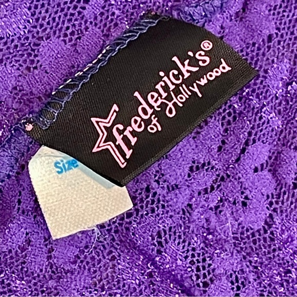 Vintage 1970s Frederick’s of Hollywood Purple Lace Lingerie Bodysuit Size Large - Picture 12 of 14
